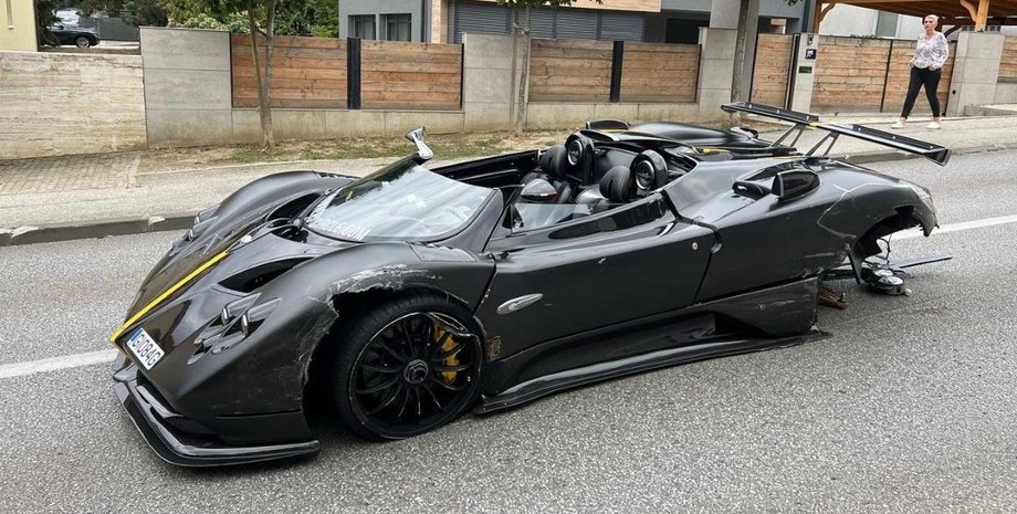 Разбитый суперкар Pagani Zonda, Разбитый суперкар, Pagani Zonda, суперкар Pagani Zonda, Pagani Zonda HP Barchetta