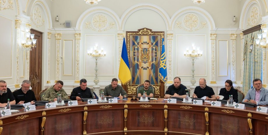 РНБО, Зеленський, Залужний, Данілов, засідання РНБО, Володимир Зеленський, головком