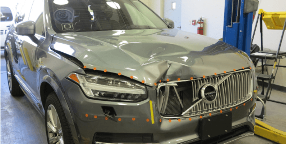 Беспилотник Uber после фатального столкновения. Wikipedia