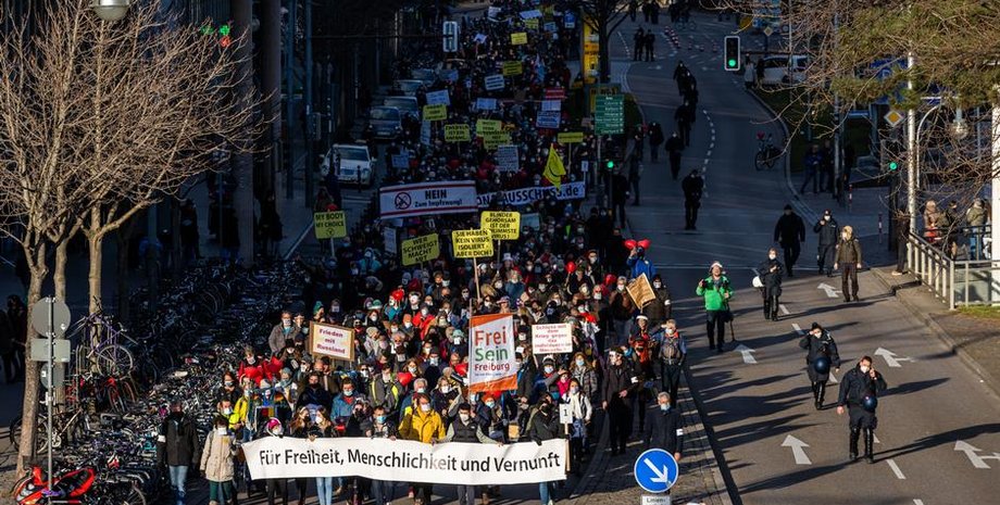 Германия, демонстрация, COVID, ограничения, протест