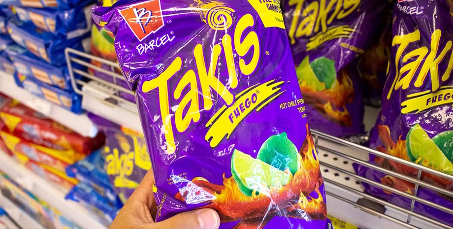 Takis, fuego, чипсы