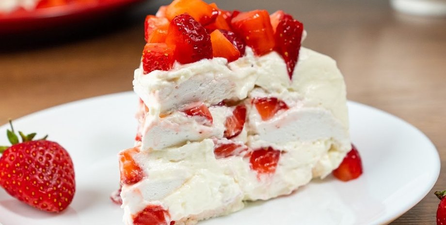 Торт "Воздушное чудо", торт без выпечки, торт без печенья, простой рецепт торта