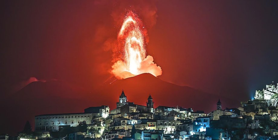 вулкан, лава, етна, Італія, виверження