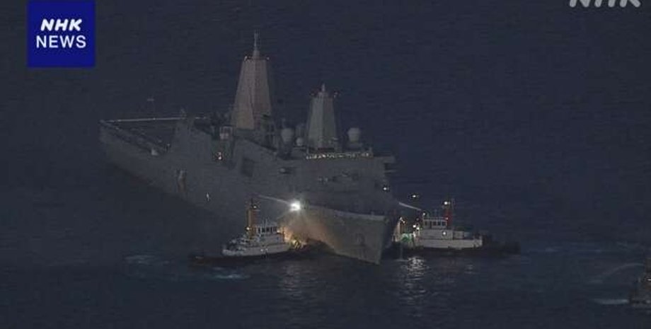 Пожар на десантном корабле США