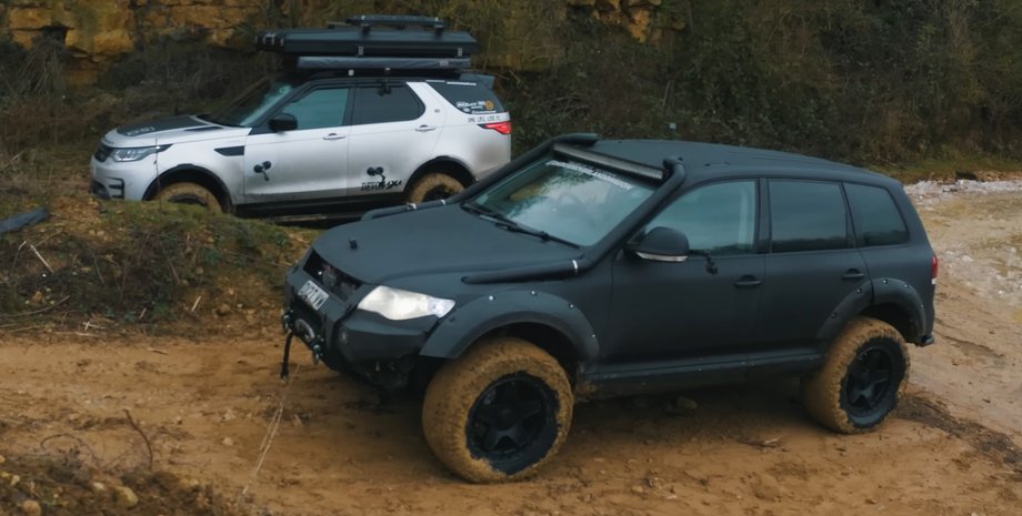 Volkswagen Touareg, Land Rover Discovery, Кроссовер, Внедорожник, Бездорожье, Видео, Сравнение, Авто, Автомобили