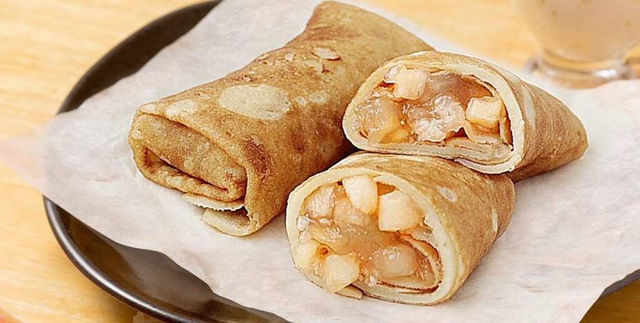 Солодка яблучна начинка для млинців, яблучна начинка, начинка з яблук, млинці, млинці, млинці, масляна