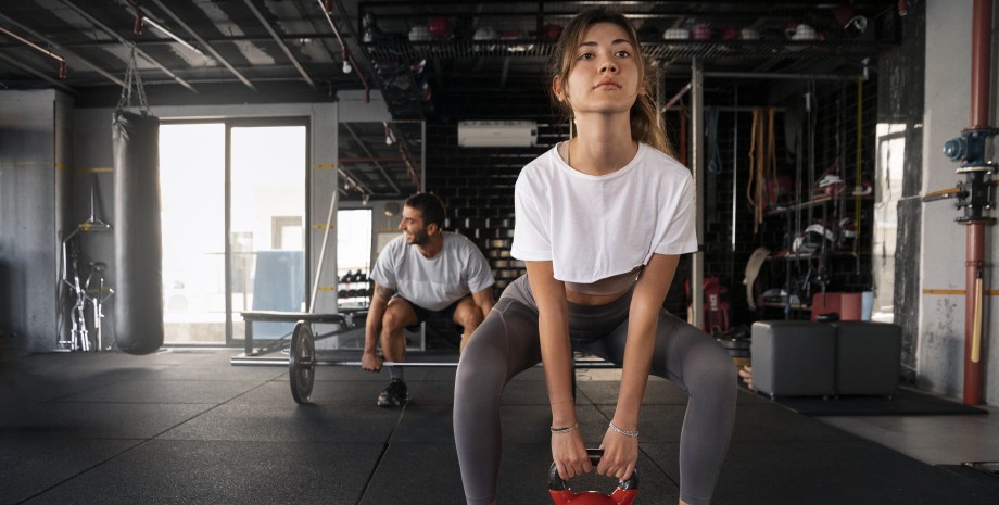 спортивне тренування вправа, спорт, фізичне навантаження, гиря, штанга, фітнес