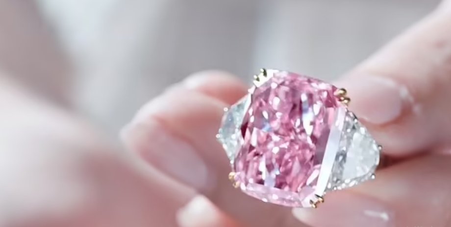 розовый бриллиант, сакура, камень