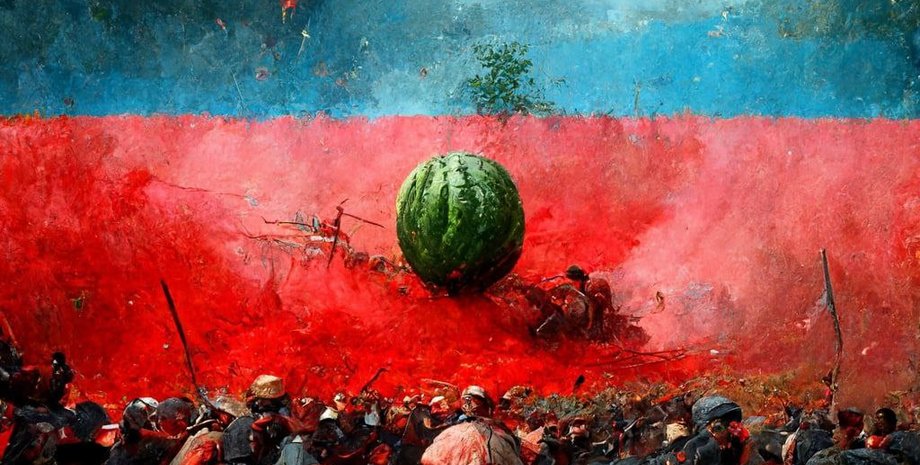 MidJourney, малюнок, херсон, бій, кавун