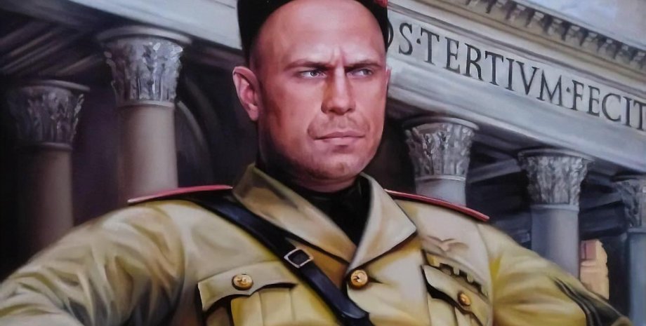 Нардеп от ОПЗЖ Илья Кива на картине в образе Бенито Муссолини