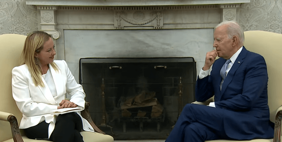 Джорджа Мелоні та Джо Байден, фото