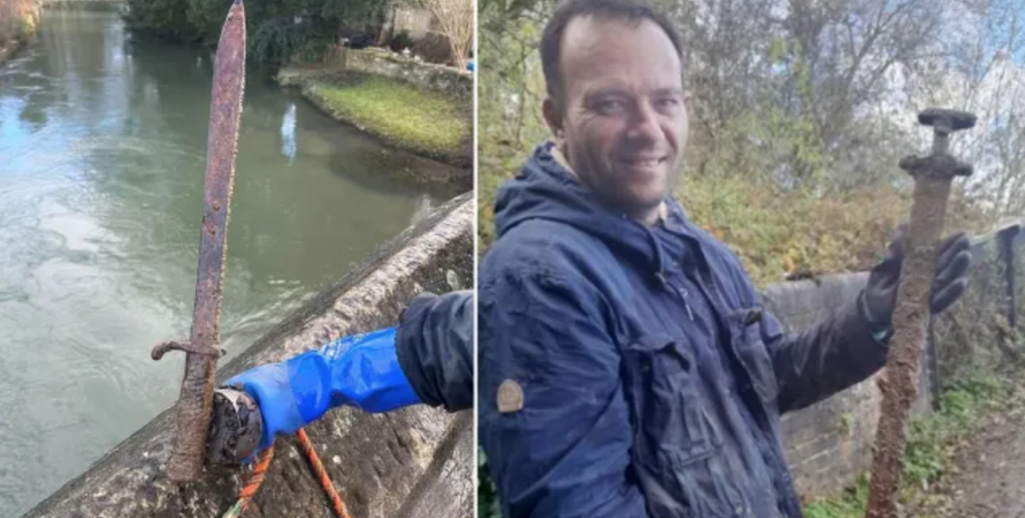 Меч викингов, уникальная находка, Тревор Пенни, рыбак, фото, Великобритания, реликвия, исторические экспонаты, Великобритания