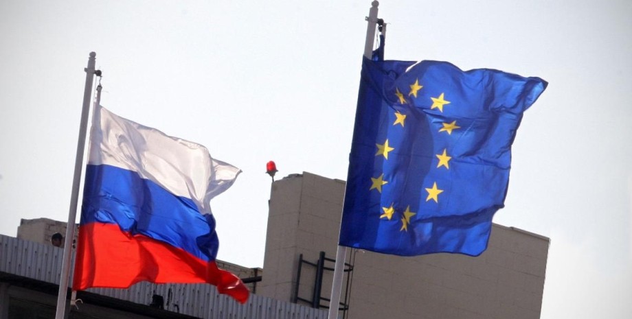 санкции, санкции РФ против ЕС, флаг России, флаг ЕС