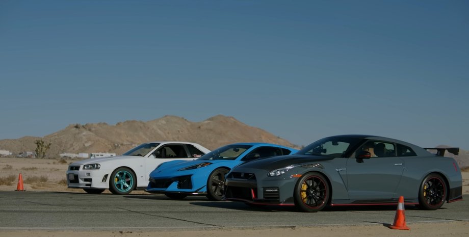 Nissan Skyline GT-R, Nissan GT-R Nismo, Chevrolet Corvette Z06, Гонка, Заезд, Драг-рейсинг, Авто, Автомобили, Видео