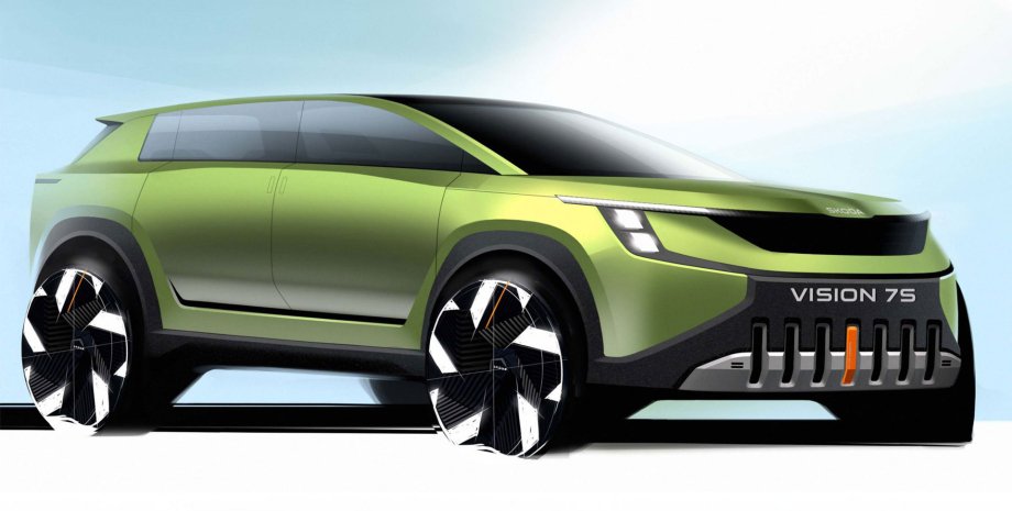 Кроссовер Skoda Vision 7S, Skoda Vision 7S, кроссовер Skoda, электромобиль Skoda, электрокроссовер Skoda