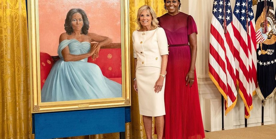 Мишель Обама, барак обама, джо байден, белый дом, потрет, Джилл Байден, президент сша