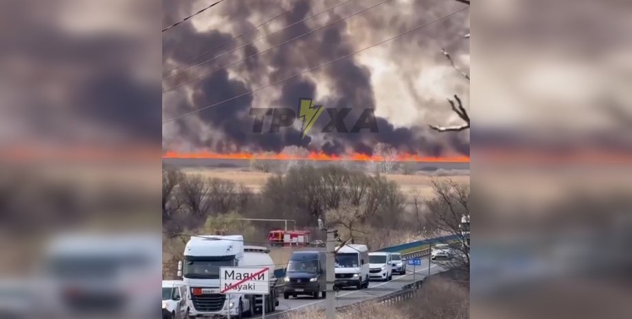 Уздовж траси М-15 "Одеса-Рені" палає очерет