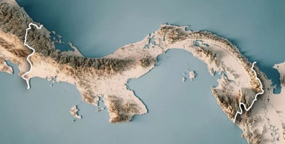 Панама, физическая карта