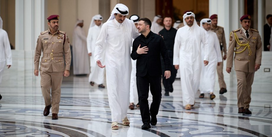 Владимир Зеленский и эмир Катара Тамим бин Хамад Аль Тани