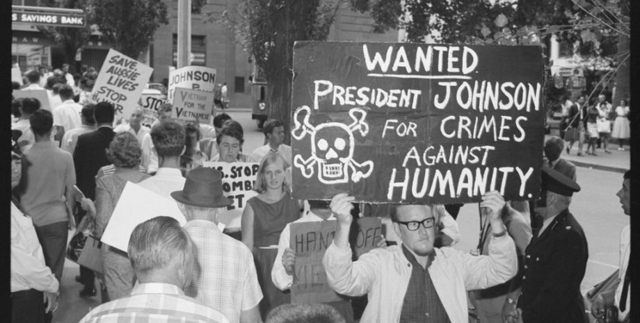 антивоенное выступление, антивоенный митинг, акция протеста, война во Вьетнаме, Вьетнамская война