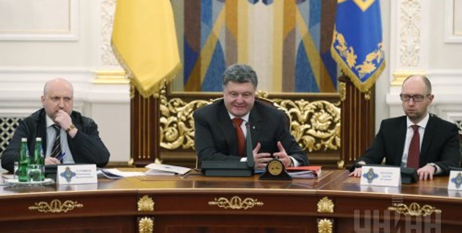 Александр Турчинов, Петр Порошенко, Арсений Яценюк / Фото: УНИАН