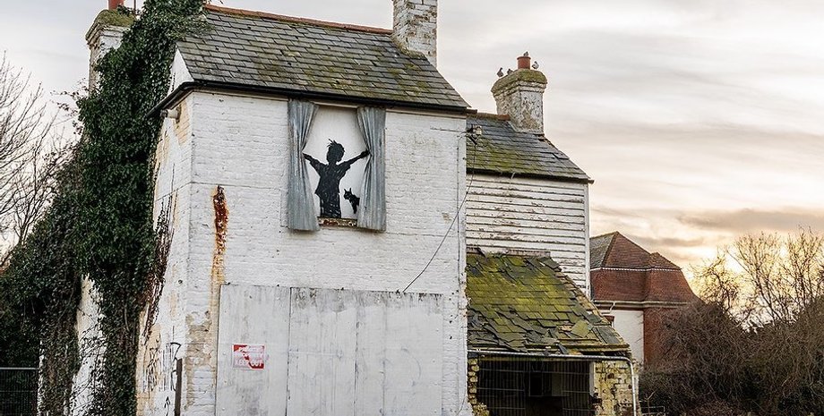 бэнкси, граффити бэнкси, работа бэнкси, работа бэнкси уничтожена