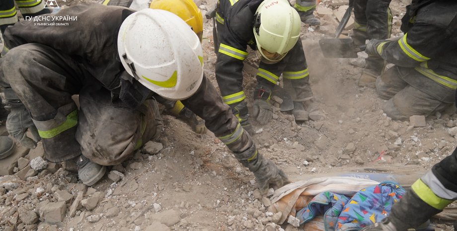 Последствия ракетного удара во Львовской области