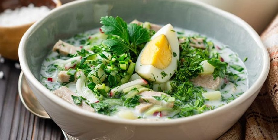 Окрошка на кефірі та мінералці, окрошка на кефірі, окрошка рецепт