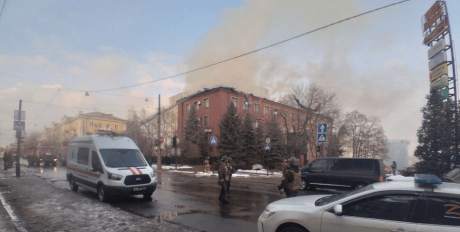 обстрел, донецк, прокуратура, пожар