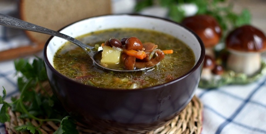 Овочевий суп з грибами, овочевий суп, рецепт супу, смачний суп