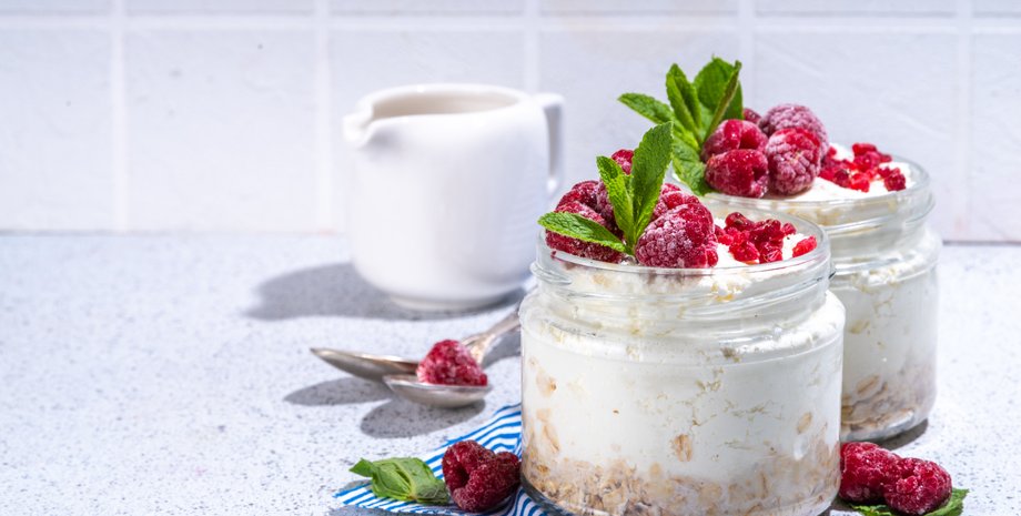 Творожный десерт, десерт из творога, малиновый сорбет, десерт без выпечки