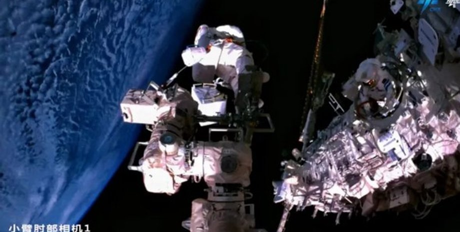 китай, астронавты, космос, китайская космическая станция, Тяньгун, выход в открытый космос