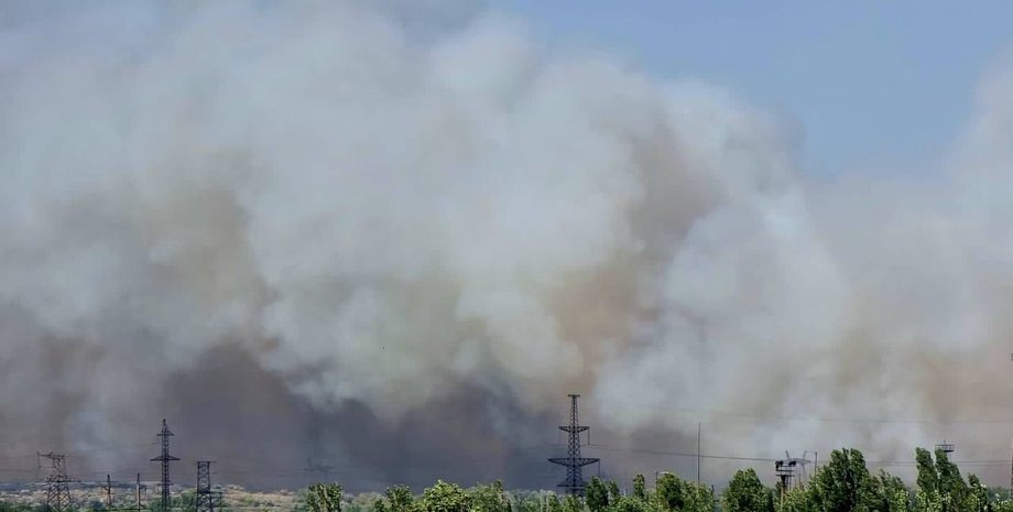 Энергодар, пожар, лес, гуманитарная катастрофа, война в украине, вс рф, российская оккупация