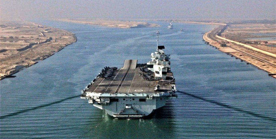 Авианосец, Queen Elizabeth, Суэцкий канал, фото
