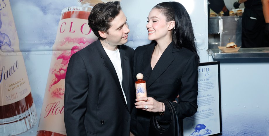 Бруклин Бекхэм и Никола Пельтц, жена Бруклина Бекхэма, сын Виктории Бекхэм, соус Бруклина Бекхэма