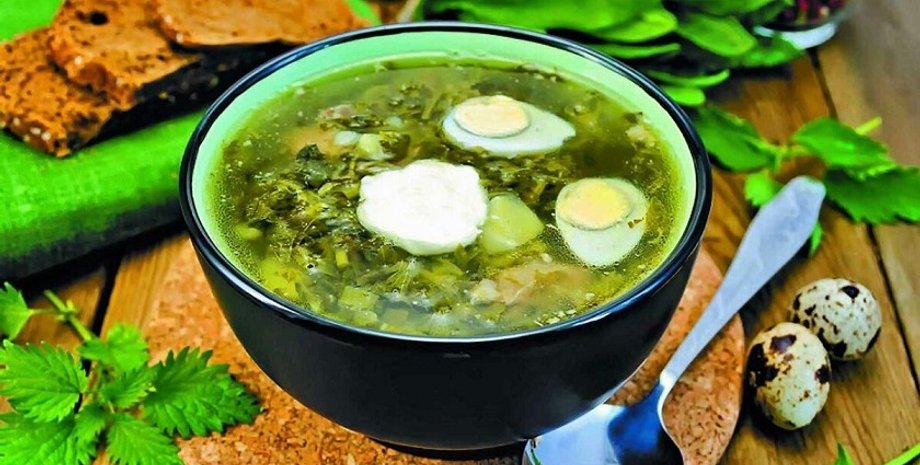 Зеленый борщ с крапивой, зеленый борщ, зеленый борщ рецепт, зеленый борщ рецепт