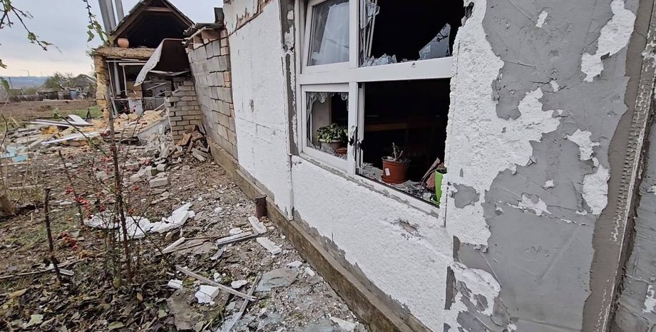 Обстрел, руины, обломки, разбитые окна, Чернобаевка