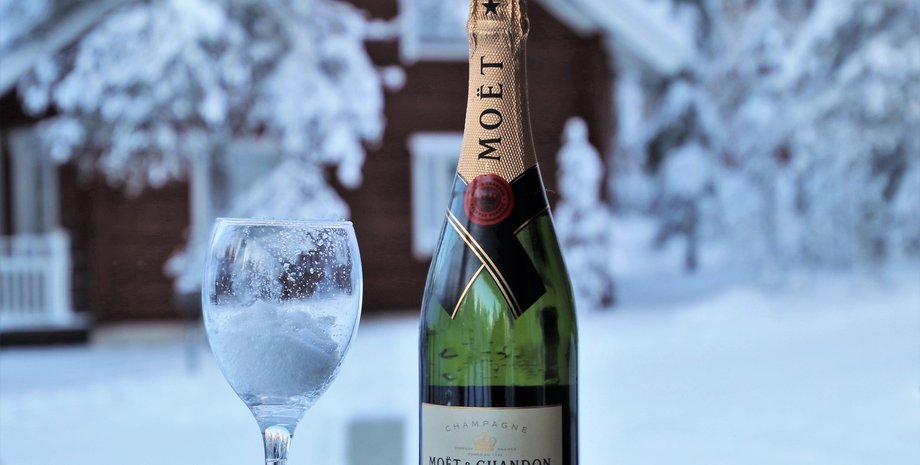 зима, Лапландия, Финляндия, Новы Год, Шампанское