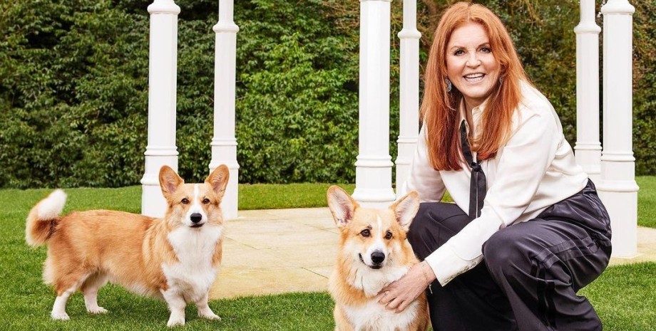 Сара Фергюсон с королевскими корги Сара Фергюсон дети, королева Елизавета, герцогиня йоркская, Сара Фергюсон муж, королевские корги