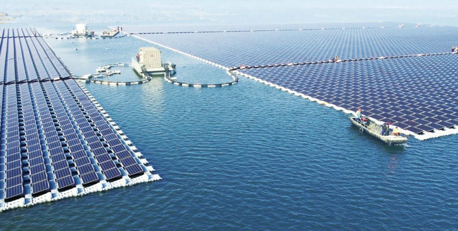 солнечная электростанция, море, вода
