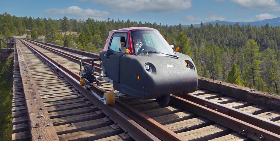 Мэтт Спирс сделал из своей машины самодельный поезд, изобретения, тюнинг, авто, приколы, курьезы, видео, YouTube, разработки