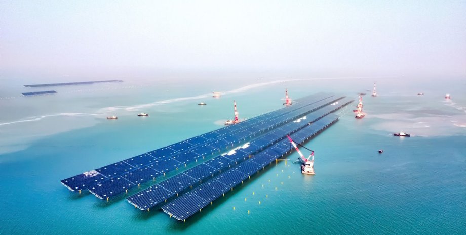 Солнечная станция, Китай, море, фото