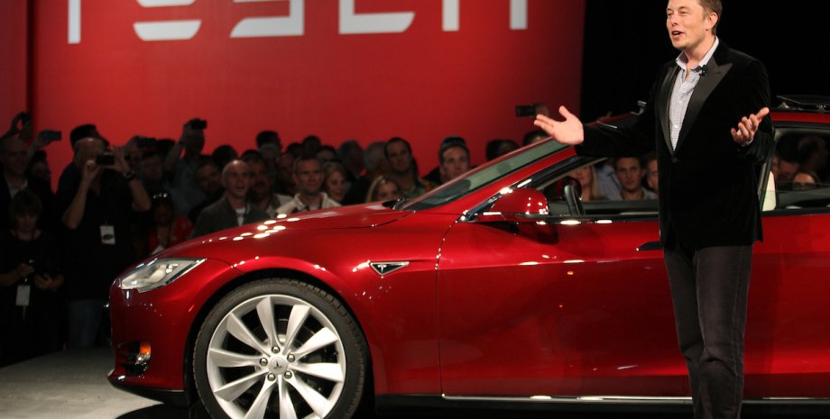 На премьере Tesla Model 3 / Фото: скриншот