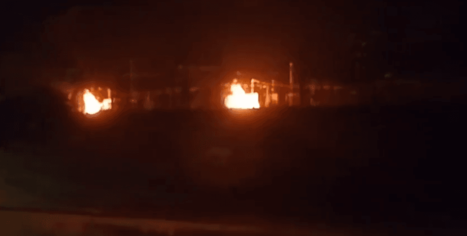 Пожар на электроподстанции в поселке Генеральское Ростовской области