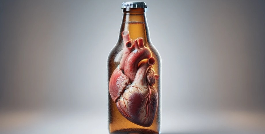сердце, пиво, напиток, бутылка