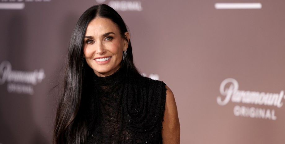 Деми Мур Деми Мур, Деми Мур стиль, сериал Landman, жена Брюса Уиллиса, черное платье, премьера Landman