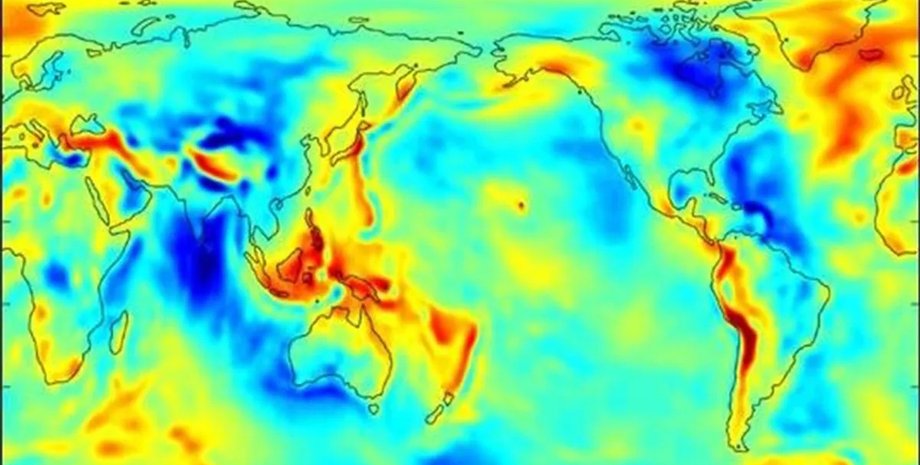 гравитационная карта земли