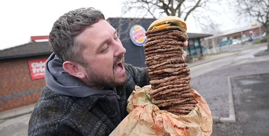 Большой бургер, фаст-фуд, Burger King, еда, котлета, гамбургер