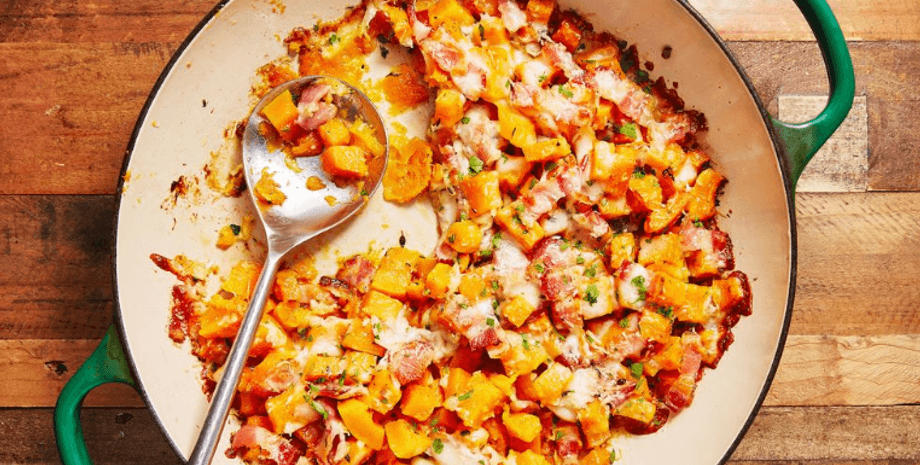 еда, гарнир, блюдо, сковорода, тыква