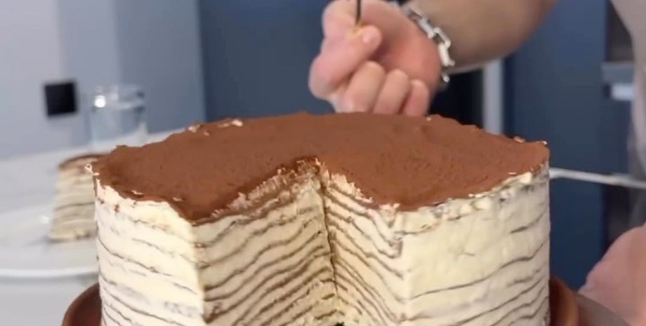 Млинцевий торт, торт із млинців, млинці рецепт